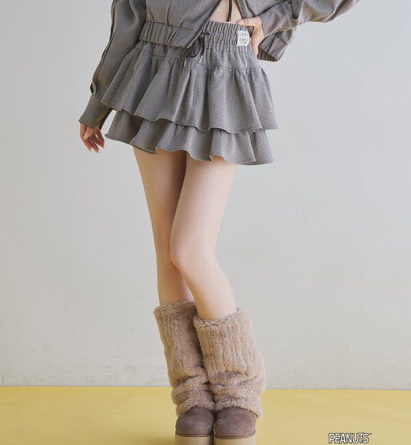  「【PEANUTSコラボ】フリルミニスカート」|スカート|
