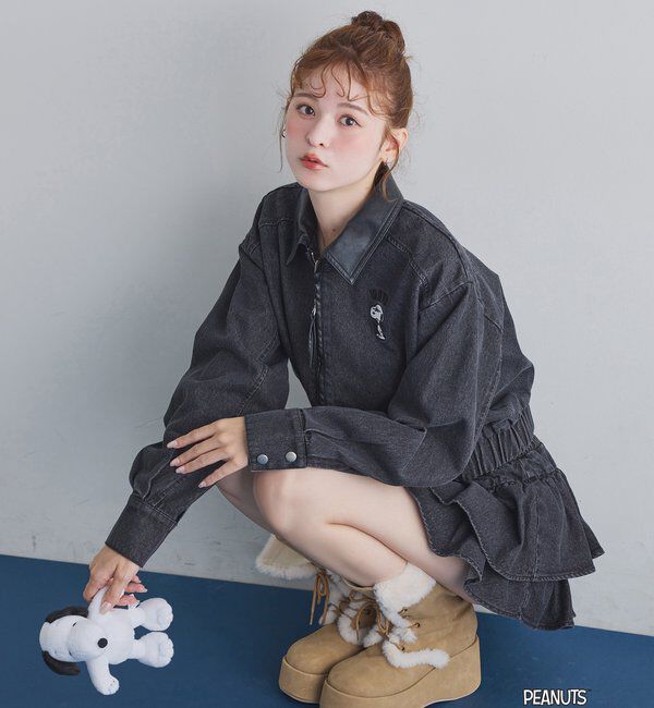  「【PEANUTSコラボ】フリルミニスカート」|スカート|