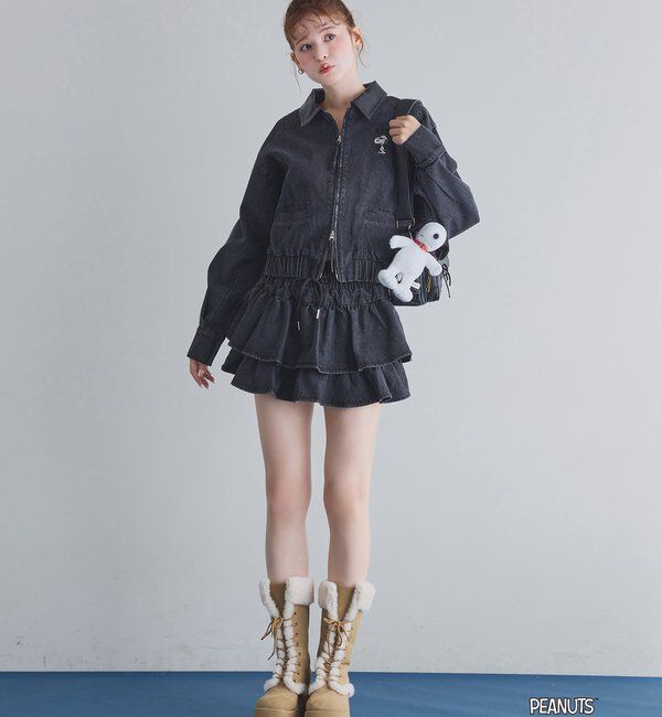  「【PEANUTSコラボ】スヌーピー刺繍入りバーンジャケット」|その他|