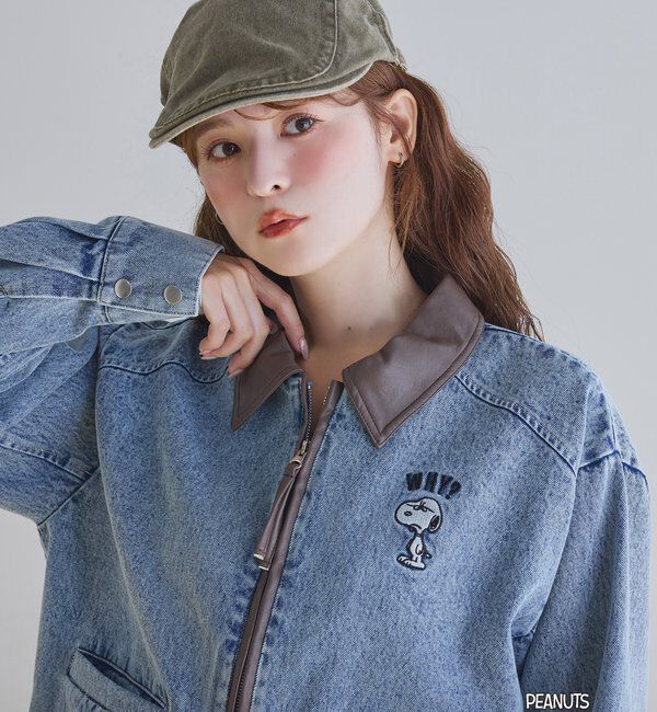  「【PEANUTSコラボ】スヌーピー刺繍入りバーンジャケット」|その他|