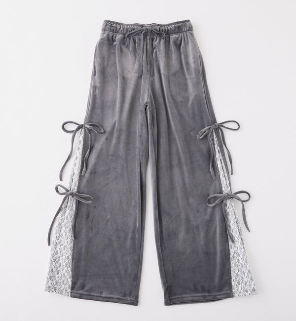  「【セットアップ対応】サイドレースベロアリボンパンツ」|その他|