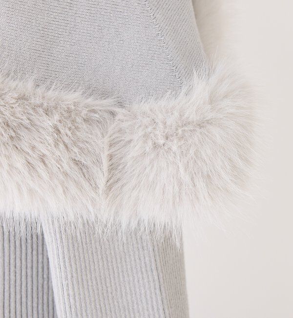  「リボン取り外し可能オフショルファーニットワンピース」|ワンピース|