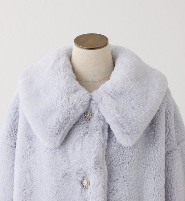  「衿つきエコファーショートコート」|ダウンベスト・ベスト|