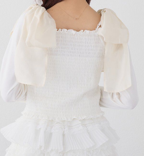  「肩リボンシャーリングインナー」|プルオーバー|