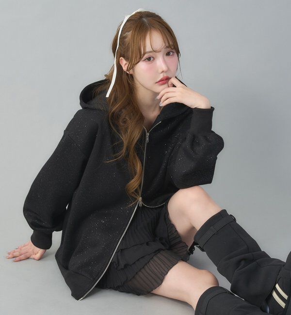  「ロゴグリッターパーカー」|プルオーバー|