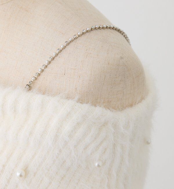  「パール&times;ビジューオフショルニット」|ニット・セーター|