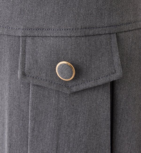  「金ボタンボックスプリーツミニスカート」|スカート|