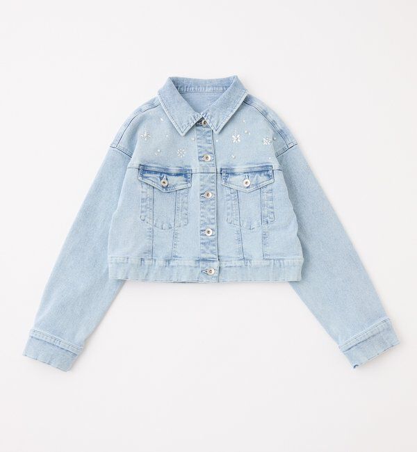  「ビジューデニムジャケット」|ダウンベスト・ベスト|