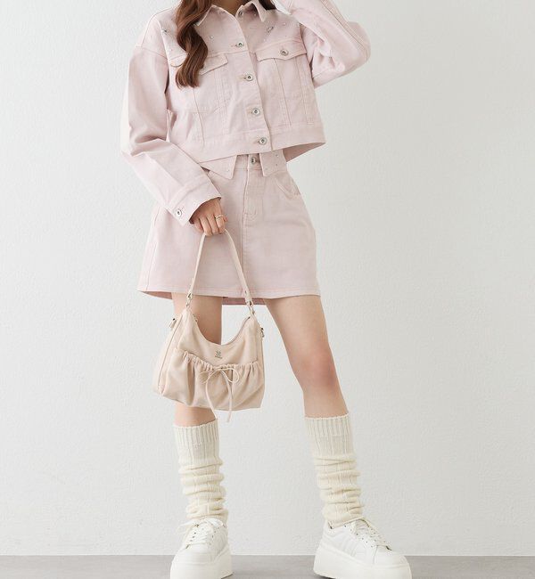  「ビジューデニムジャケット」|ダウンベスト・ベスト|