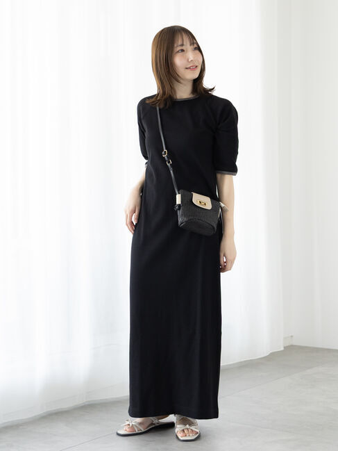 Te chichi TERRASSE「配色リブカットワンピース」|ワンピース|ブラック