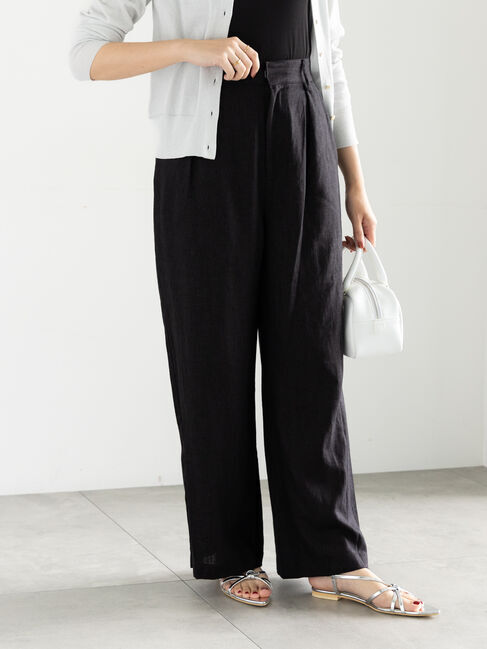 Te chichi「レーヨンリネンバギーパンツ」|その他|ブラック