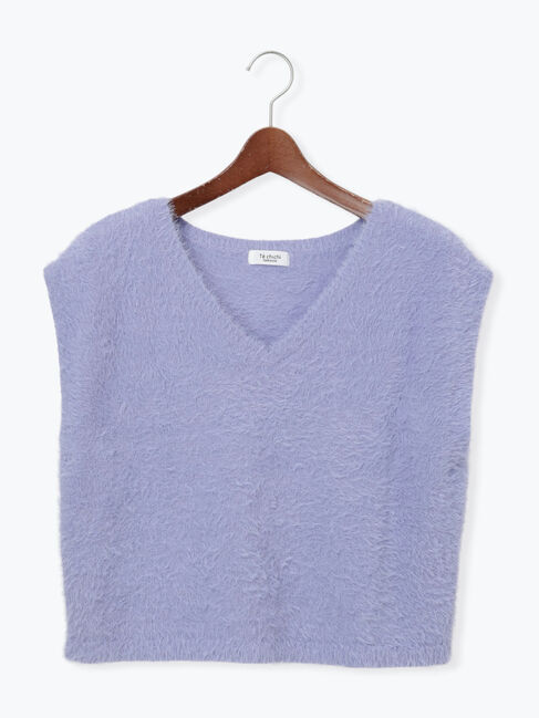 Te chichi TERRASSE「シャギーVネックベスト」|ニット・セーター|