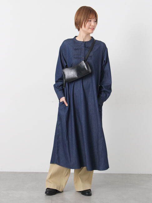 Lugnoncure「ピンタックデニムワンピース」|ワンピース|