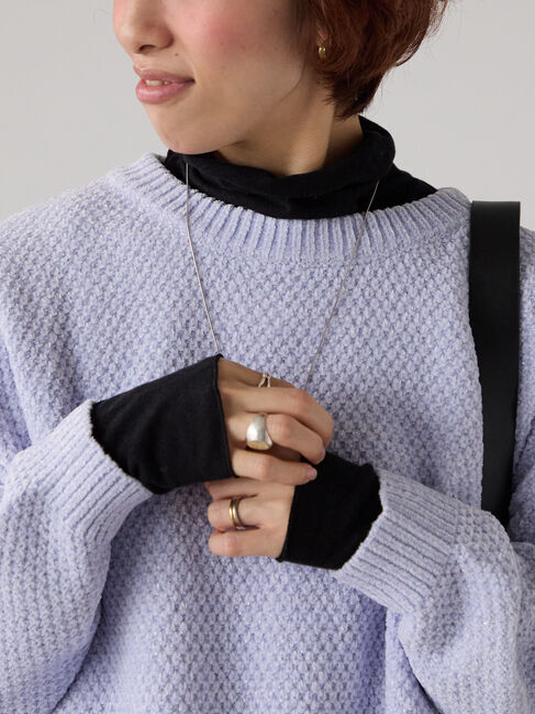 Lugnoncure「シフォン天竺ハイネックトップス」|その他|ブラック