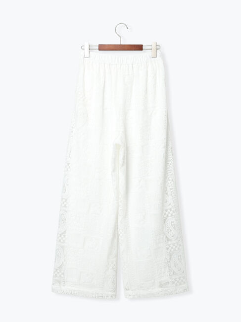 Te chichi「【Atelier ChouChou】パネルレース刺繍タックワイドパンツ(セットアップ可)」|その他|