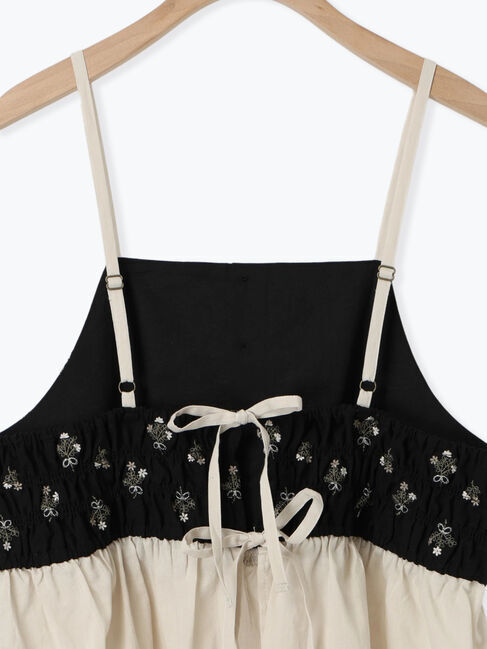 Samansa Mos2「バイカラー花刺繍ビスチェ」|シャツ・ブラウス|