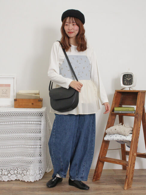 Samansa Mos2「バイカラー花刺繍ビスチェ」|シャツ・ブラウス|