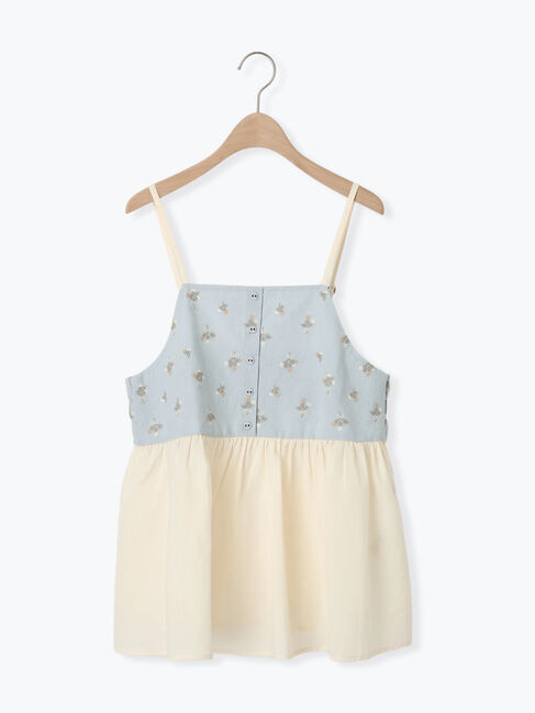 Samansa Mos2「バイカラー花刺繍ビスチェ」|シャツ・ブラウス|