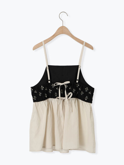 Samansa Mos2「バイカラー花刺繍ビスチェ」|シャツ・ブラウス|