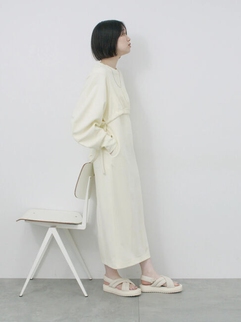 Samansa Mos2 blue「クロップドレイヤードワンピース」|ワンピース|