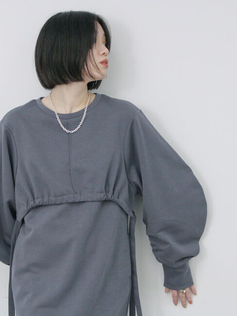 Samansa Mos2 blue「クロップドレイヤードワンピース」|ワンピース|