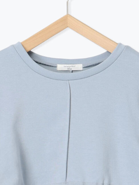 Samansa Mos2 blue「クロップドレイヤードワンピース」|ワンピース|