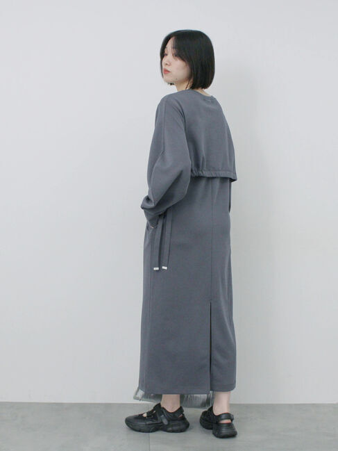 Samansa Mos2 blue「クロップドレイヤードワンピース」|ワンピース|