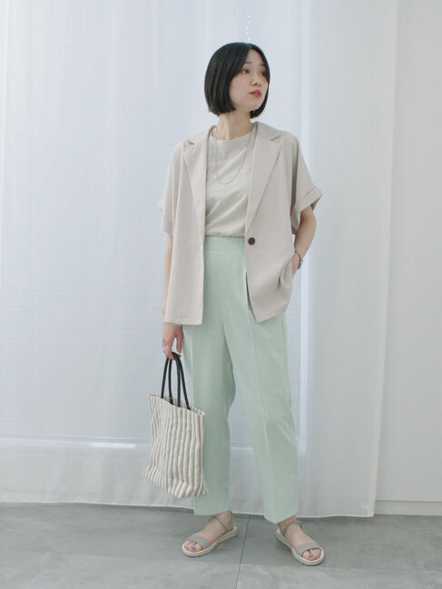 Samansa Mos2 blue「【接触冷感】マルチスタイルテーパードパンツ」|その他|