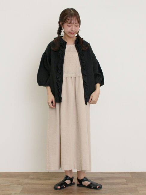 Samansa Mos2「【Cross&times;Linen】フリルブラウス」|シャツ・ブラウス|