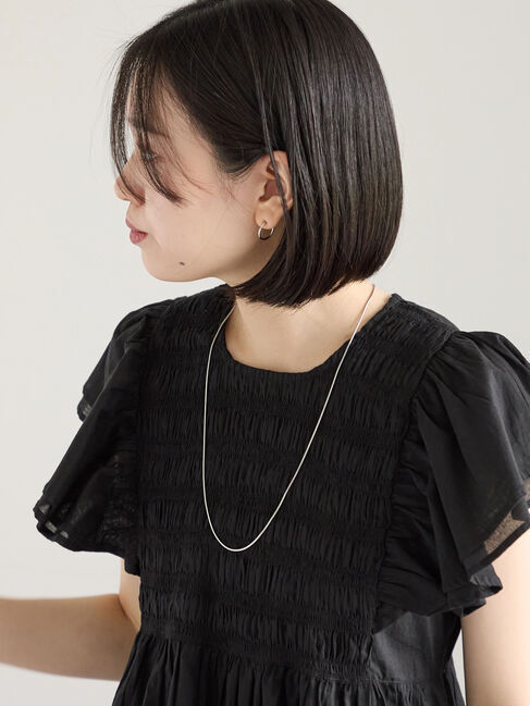 Samansa Mos2 blue「【Made in India】シャーリングブラウス」|シャツ・ブラウス|