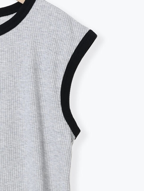 Samansa Mos2 blue「◎ヘンリーネックテレコワンピース」|ワンピース|