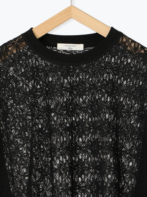 Samansa Mos2 blue「レースTシャツ」|Tシャツ・カットソー|