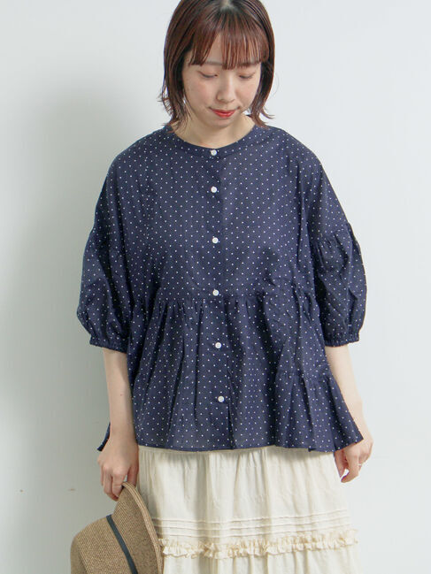 SM2「プリントアソートティアードブラウス」|シャツ・ブラウス|ネイビー