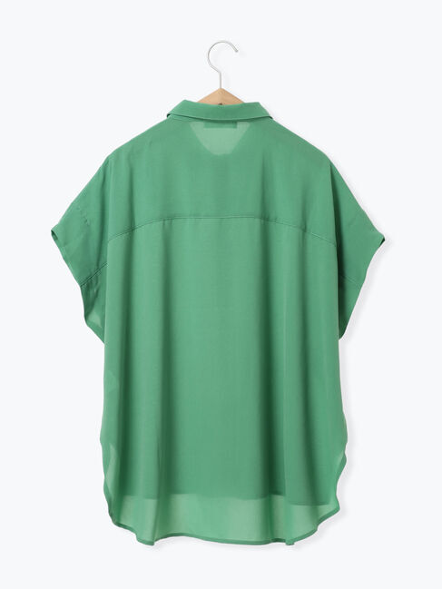 Samansa Mos2 blue「【接触冷感】ポンチョブラウス」|シャツ・ブラウス|