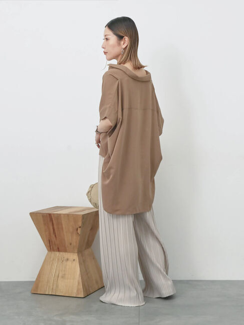 Samansa Mos2 blue「【接触冷感】ポンチョブラウス」|シャツ・ブラウス|