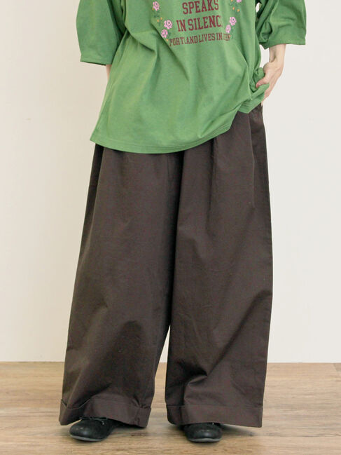 Samansa Mos2「ツイル裾ダブルワイドパンツ」|その他|チャコールグレー