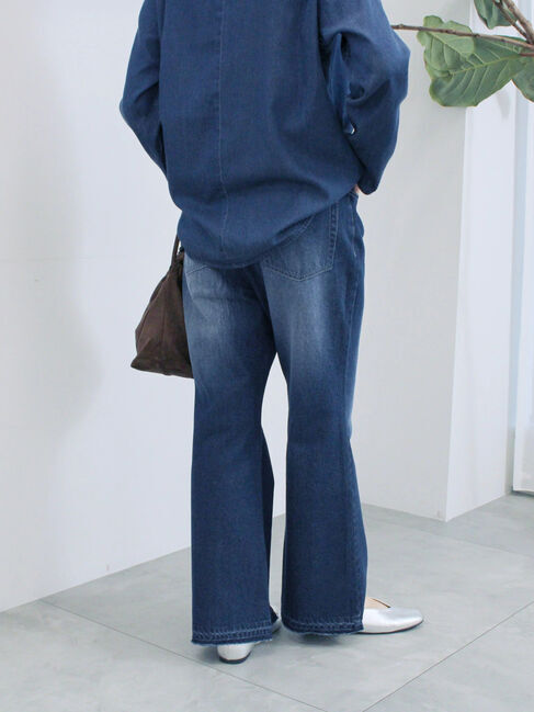 Samansa Mos2 blue「【ECO DENIM 】 フレアパンツ」|その他|