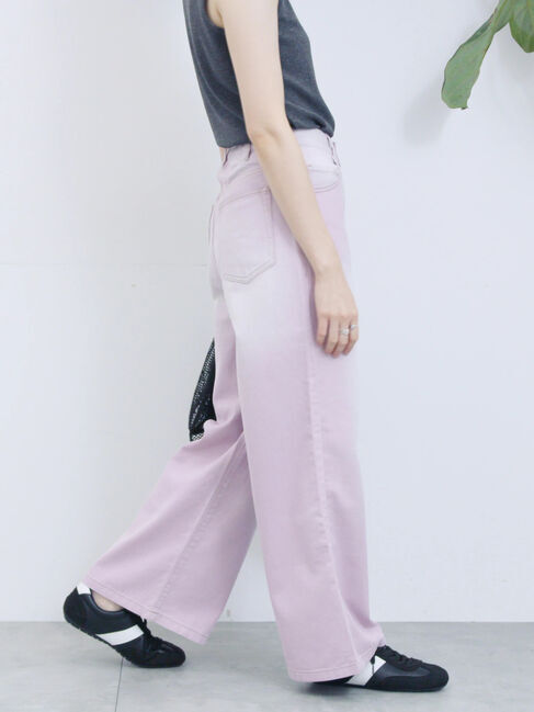 Samansa Mos2 blue「【ECO DENIM 】 ワイドストレートパンツ」|その他|