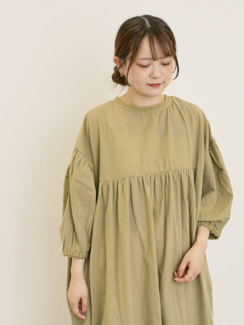 Samansa Mos2「【S/Mサイズ】レース前後着ワンピース」|ワンピース|グリーン