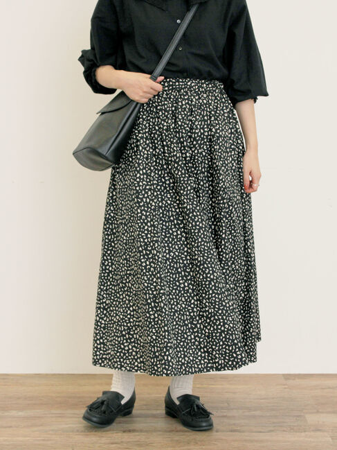 Samansa Mos2「柄アソートタックスカート」|スカート|オフホワイト