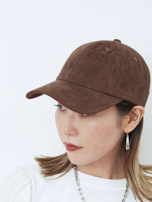 Samansa Mos2 blue「スエードロゴ刺繍キャップ」|その他|