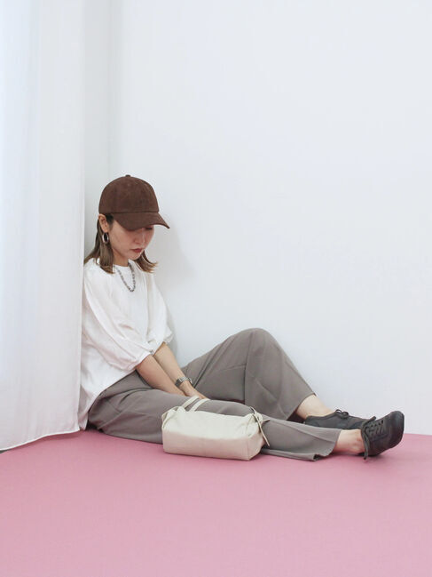 Samansa Mos2 blue「スエードロゴ刺繍キャップ」|その他|