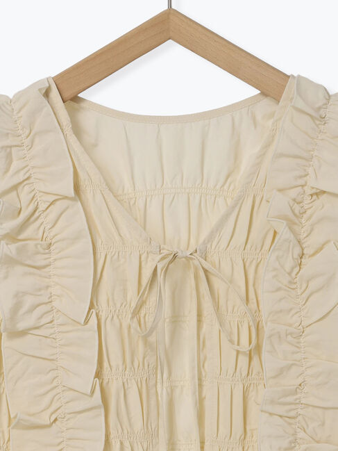 Samansa Mos2「シャーリングフリルベスト」|ダウンベスト・ベスト|