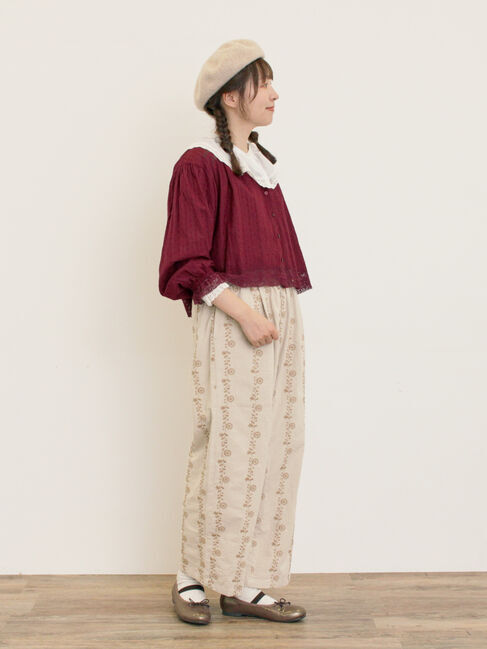 Samansa Mos2「【M/Lサイズ】花刺繍パンツ」|その他|