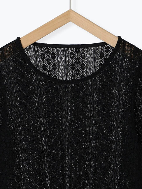 Samansa Mos2 blue「シアーレースロンT」|Tシャツ・カットソー|