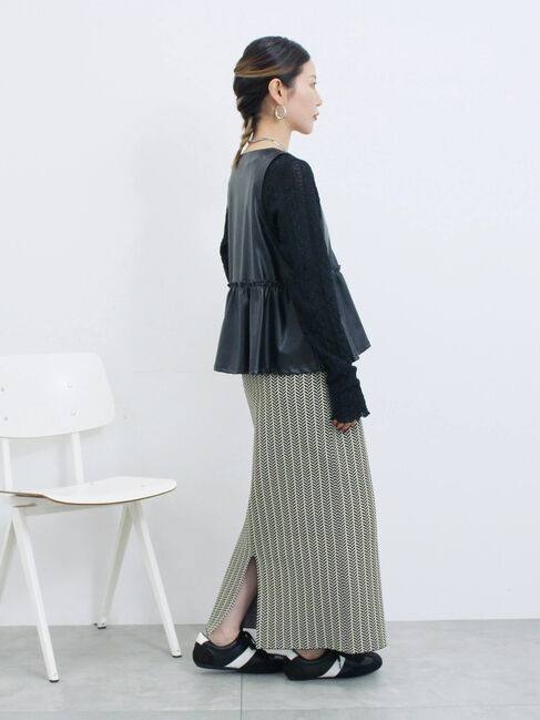 Samansa Mos2 blue「シアーレースロンT」|Tシャツ・カットソー|