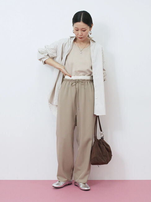 Samansa Mos2 blue「ダブルウエストアソートイージーパンツ」|その他|