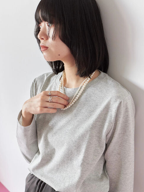 Samansa Mos2 blue「2連パールネックレス」|その他|