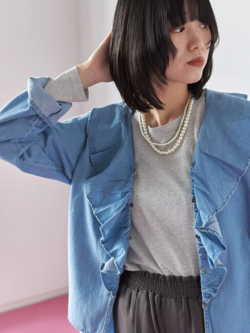 Samansa Mos2 blue「2連パールネックレス」|その他|