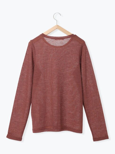 Samansa Mos2 blue「シアーリブロンT」|Tシャツ・カットソー|